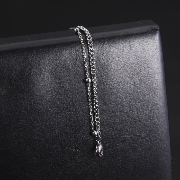 Wholesale Bracelet Stainless Steel Double Layered Strap Bead Chain JDC-BT-QiJu012