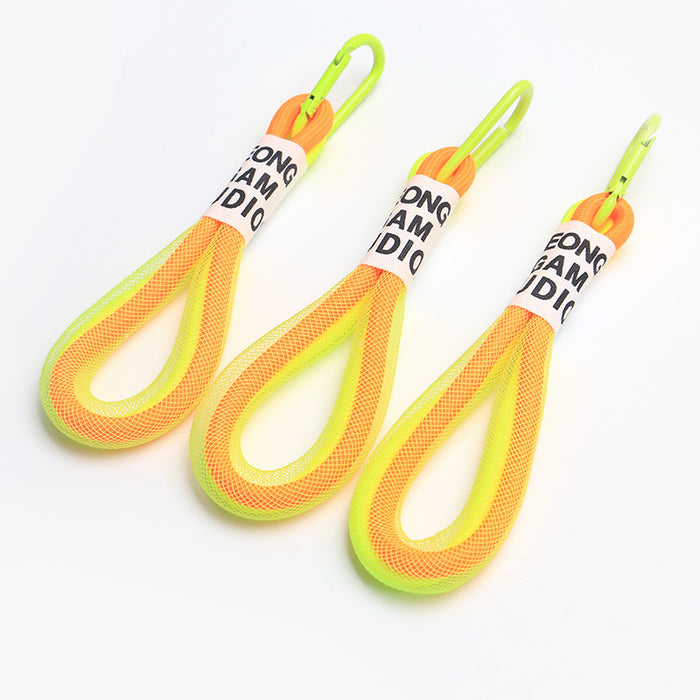 Jewelry WholesaleWholesale Fluorescent Color Mesh Metal Buckle Braided Lanyard Keychain JDC-KC-RYKT002 Keychains 瑞洋凯泰 %variant_option1% %variant_option2% %variant_option3%  Factory Price JoyasDeChina Joyas De China