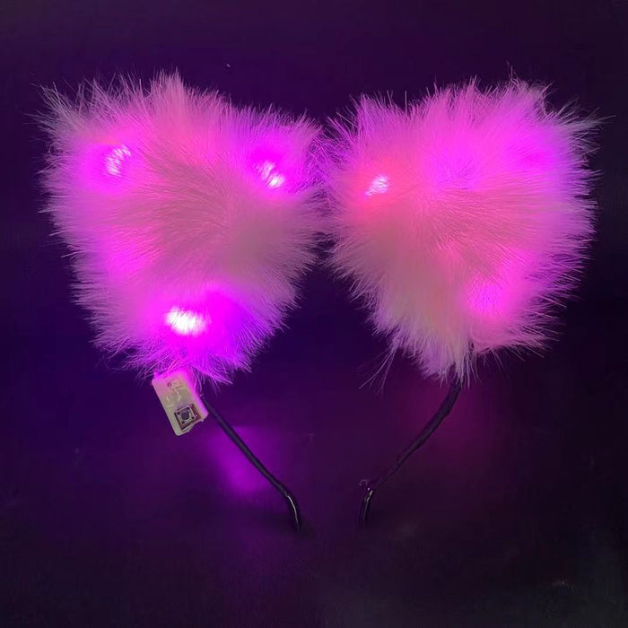 Wholesale Headband Plush Fox Ears LED MOQ≥3 JDC-HD-XinY005