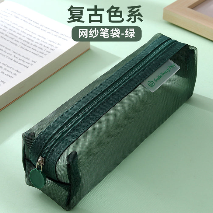 Wholesale pencil bag plastic transparent stationery bag large capacity MOQ≥2 JDC-PB-XuF001