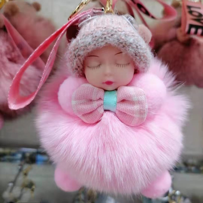 Wholesale Hairball Sleeping Doll Plush Keychain MOQ≥2 JDC-KC-HGuan001