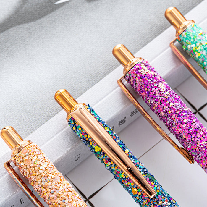 Wholesale Ballpoint Pen Metal Multicolor Sequin Press JDC-BP-Huah098