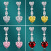 Jewelry WholesaleWholesale full diamond heart long tassel yellow silver plated earrings JDC-ES-BZ014 Earrings 标志 %variant_option1% %variant_option2% %variant_option3%  Factory Price JoyasDeChina Joyas De China