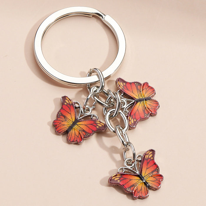 Wholesale Color Butterfly Metal Keychain MOQ≥2 JDC-KC-XiangH006