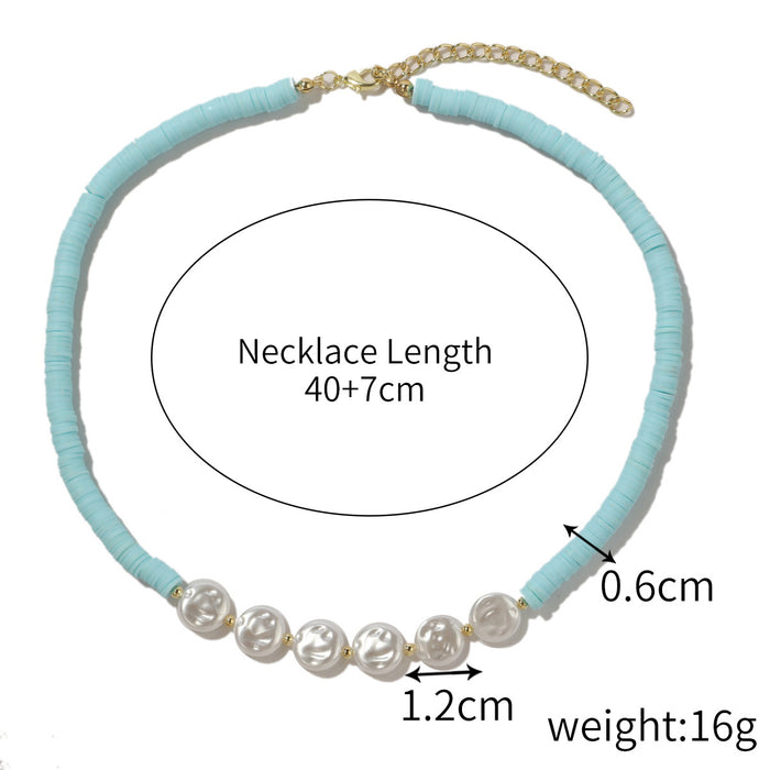 Wholesale summer ins style colored soft ceramic necklace JDC-NE-JiaYi002