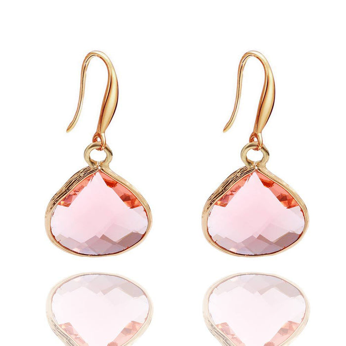 Wholesale Copper Crystal Glass Drop Shape Gradient Earrings MOQ≥2 JDC-ES-Zhongn017