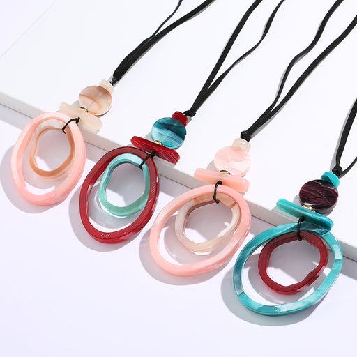 Jewelry WholesaleWholesale acrylic korean cashmere long necklace JDC-NE-yefen001 Necklaces 椰芬 %variant_option1% %variant_option2% %variant_option3%  Factory Price JoyasDeChina Joyas De China