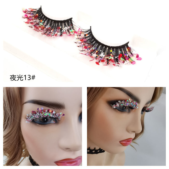 Wholesale 3D Luminous Synthetic Fiber False Eyelashes Glow  MOQ≥3 JDC-EY-ZXin001