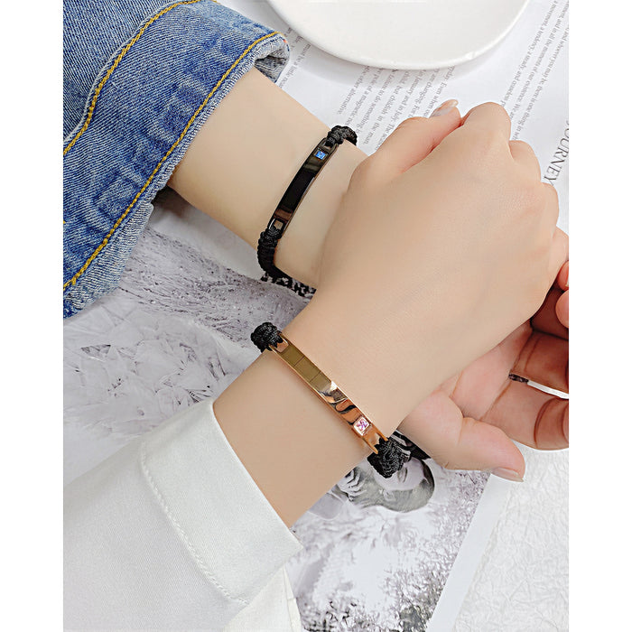 Wholesale Bracelets Titanium Steel Adjustable Glossy Couple MOQ≥2 JDC-BT-PERMGEJ002