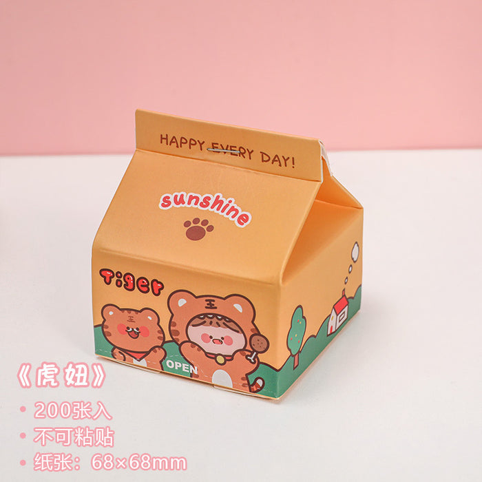 Wholesale Note Milk Carton Cartoon Note Pad MOQ≥2 JDC-ST-dichen006