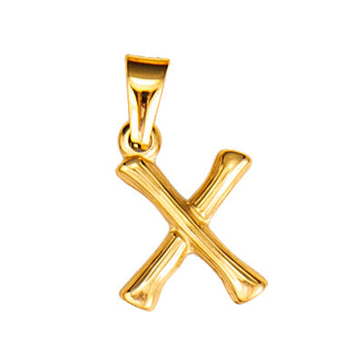 Wholesale Bamboo Three-dimensional Titanium Steel Plated 18K Gold Pendant MOQ≥2 JDC-PT-QianJ001