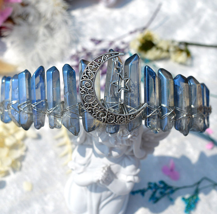 Wholesale Natural Crystal Zinc Alloy Headband MOQ≥2 JDC-HD-YiS006