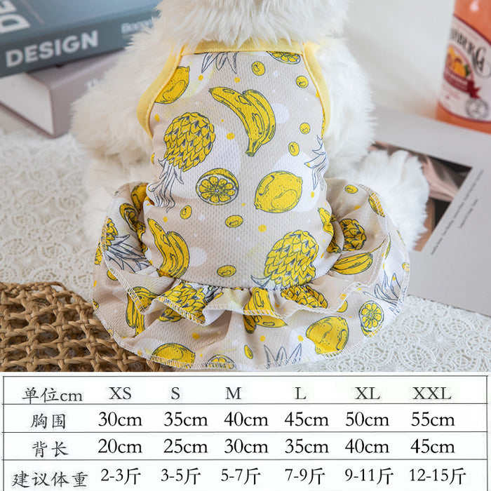 Wholesale Dog Clothes Print Suspender Skirt Bichon Teddy MOQ≥2 JDC-PC-JYa005