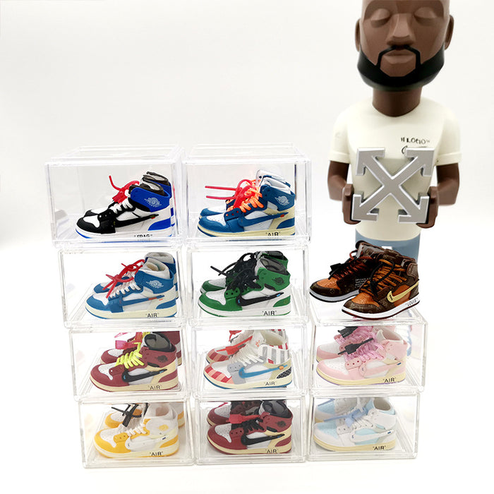 Wholesale Enamel Sneakers Plastic Transparent Box Keychains Ornaments JDC-KC-TuoH009