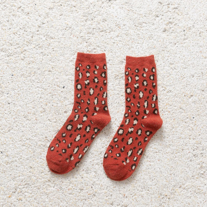 Wholesale Socks Wool Mid Tube Warm Thick Leopard Print JDC-SK-ChangShen002