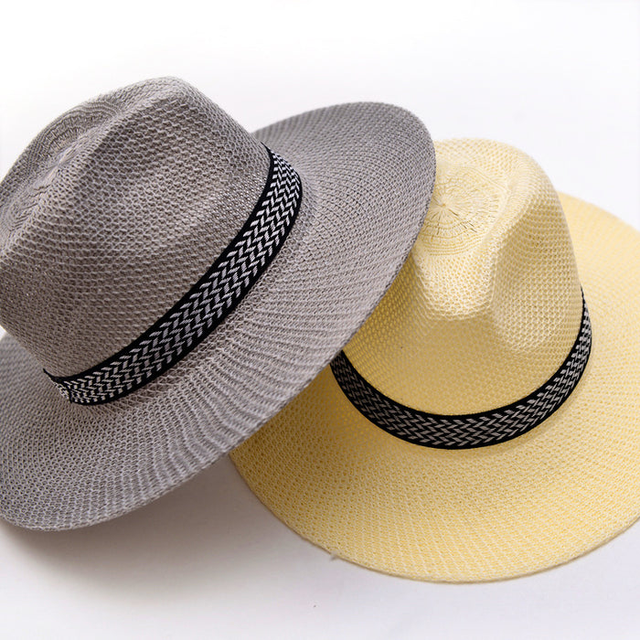 Wholesale summer sun visor hat beach big brim straw hat MOQ≥2 JDC-FH-QiLin001