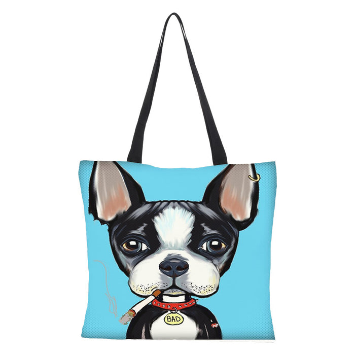 Wholesale Hand Painted Dog Pattern Shopping Bag JDC-SD-QTu006