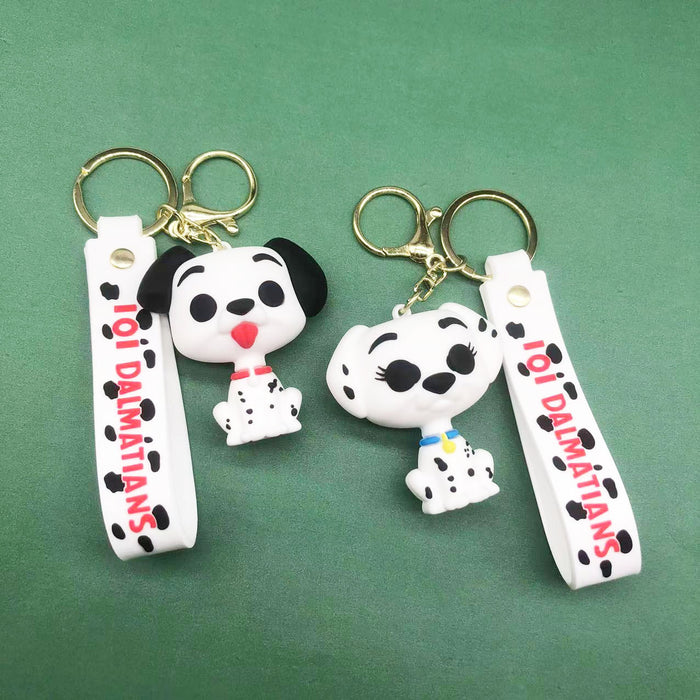 Wholesale Keychain PVC Cute Cartoon Spotted Dog Pendant MOQ≥2 JDC-KC-XSZ008