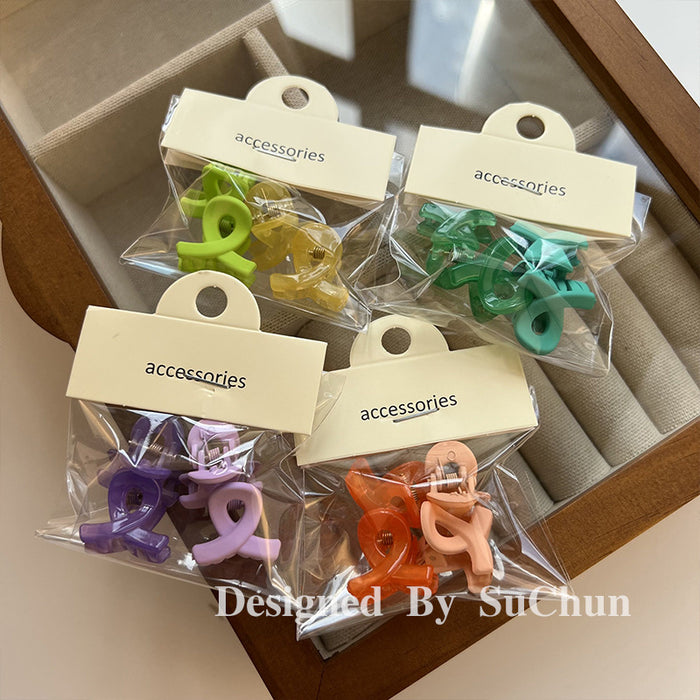 Wholesale Hair Clips Plastic Four Pack Color Scrub Cross Clips JDC-HC-HX003