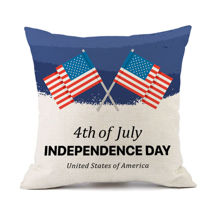 Wholesale 4th of July Independence Day Linen Pillowcase MOQ≥2 JDC-PW-OuH003