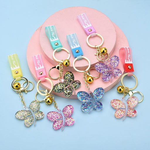 Jewelry WholesaleWholesale Creative Jelly Sequin Butterfly Keychain JDC-KC-YPin004 Keychains 严品 %variant_option1% %variant_option2% %variant_option3%  Factory Price JoyasDeChina Joyas De China