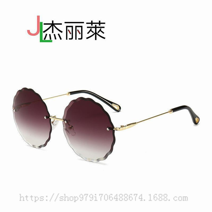 Wholesale flower sunglasses rimless cut edge JDC-SG-JunL005