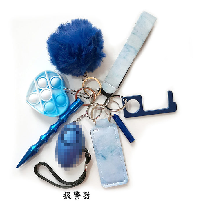 Jewelry WholesaleWholesale self-defense keychain anti-wolf alarm 9 piece set hair ball Self defense keychain JDC-KC-Meic007 Keychains 美畅 %variant_option1% %variant_option2% %variant_option3%  Factory Price JoyasDeChina Joyas De China