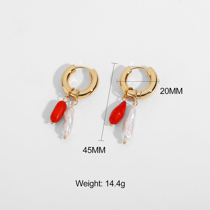 Jewelry WholesaleWholesale 14K Gold Plated Pearl Earrings JDC-ES-JD340 Earrings 杰鼎 %variant_option1% %variant_option2% %variant_option3%  Factory Price JoyasDeChina Joyas De China