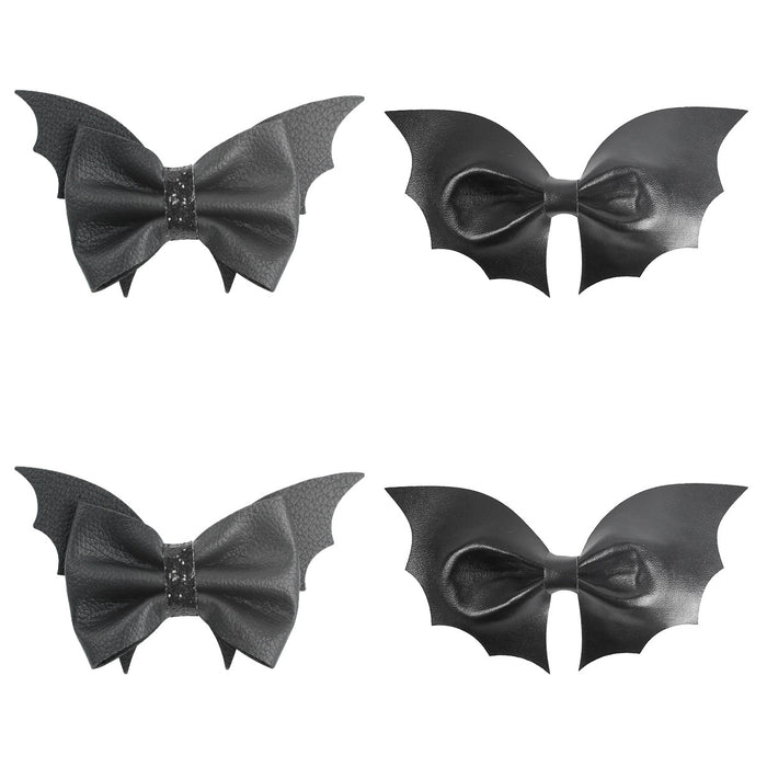 Wholesale Hair Clips Leather Black Bat Halloween MOQ≥5 JDC-HC-HaiS002