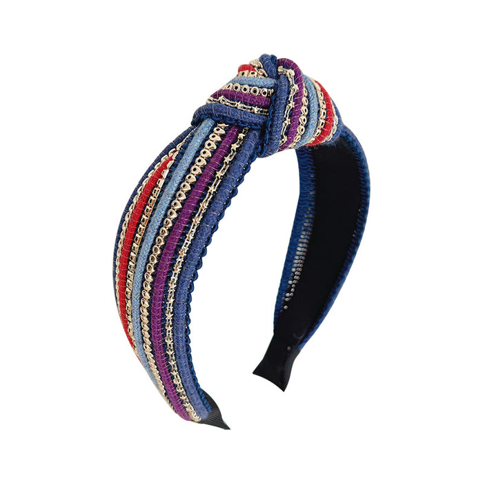 Wholesale fabric headband braided chain ethnic style MOQ≥2 JDC-HD-MIs016