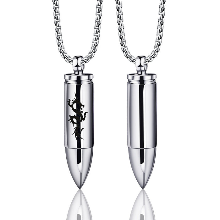 Wholesale Titanium Steel Father's Day Gift Solid Bullet Men Necklace JDC-NE-shengshuo004