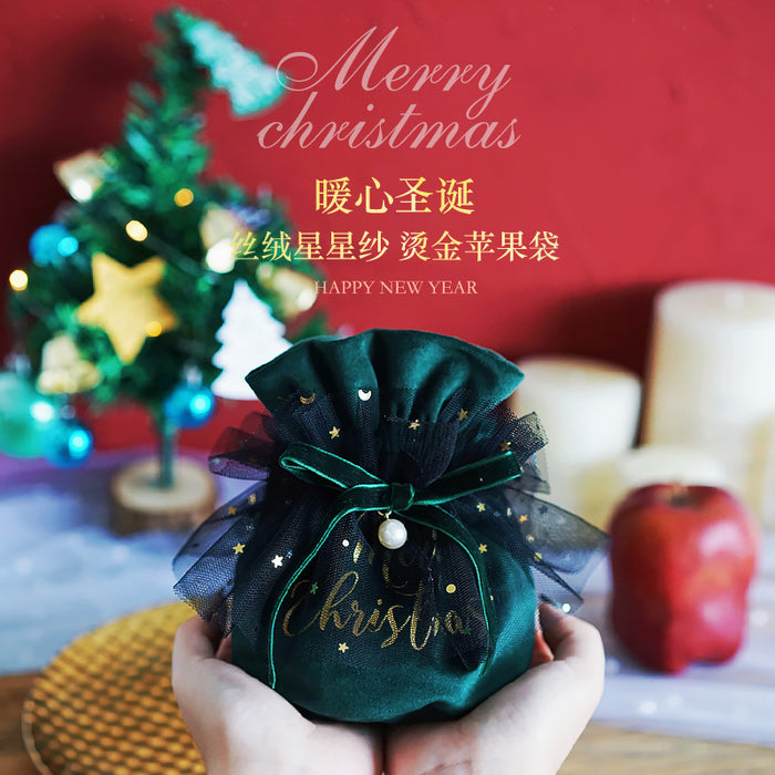 Wholesale Gift Bag Velvet Cloth Christmas Eve Drawstring Drawstring Apple Bag JDC-GB-Cunh001