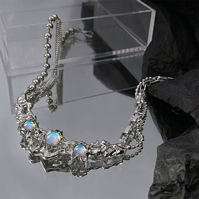 Wholesale Liquid Opal Stone Alloy Necklace MOQ≥2 JDC-NE-YiWei001