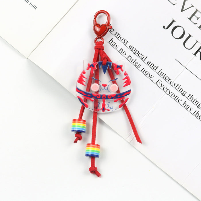 Wholesale pendant acrylic beaded keychain pendant MOQ≥2 JDC-KC-YChen001