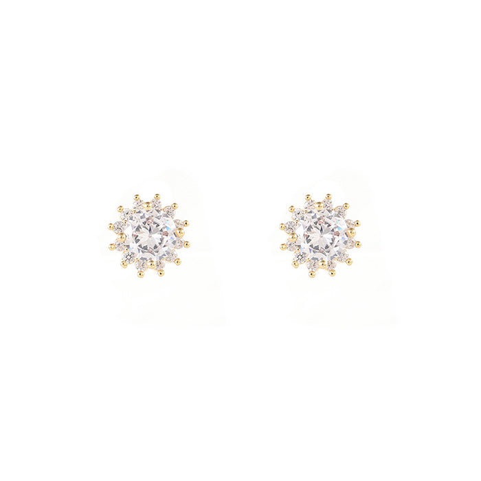 Wholesale full diamond micro-set zircon small and exquisite earrings JDC-ES-lianxin007