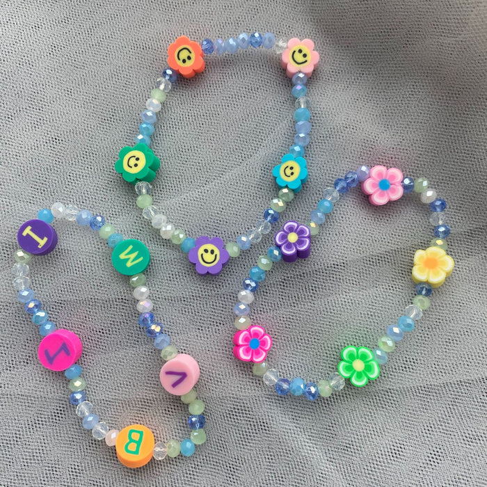 Jewelry WholesaleWholesale Color Crystal Soft Pottery Sunflower Smiley Stretch Bracelet JDC-BT-LiX009 Bracelet 利兴 %variant_option1% %variant_option2% %variant_option3%  Factory Price JoyasDeChina Joyas De China