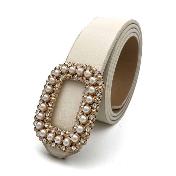 Jewelry WholesaleWholesale Diamond Pearl Belt Rhinestone PU JDC-WB-BangM003 Womenbelt 邦迈 %variant_option1% %variant_option2% %variant_option3%  Factory Price JoyasDeChina Joyas De China