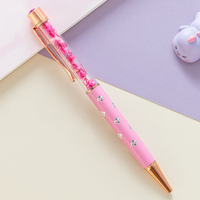 Wholesale Ballpoint Pen Metal Dried Flower Gel Pen JDC-BP-HongD002