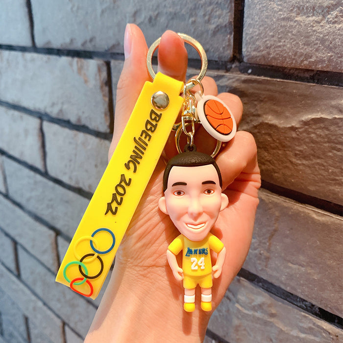 Wholesale Keychains For Backpacks World Cup Footballer Cartoon PVC Keychain JDC-KC-OShi023