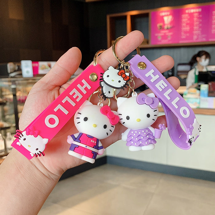 Wholesale Keychain Silicone Cute Cartoon Cat MOQ≥2 (M) JDC-KC-JBao002