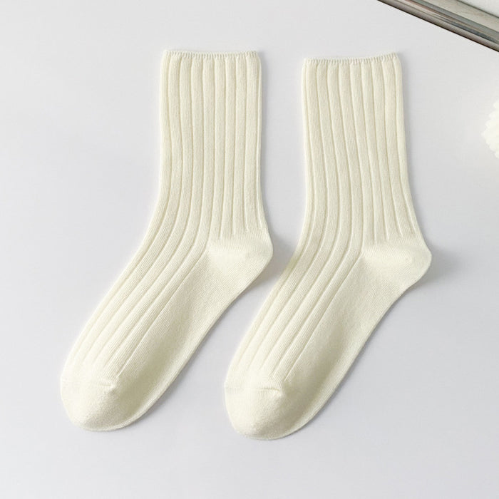 Wholesale Vertical White Socks Women's Mid Tube Socks Summer Thin Section JDC-SK-CGC002