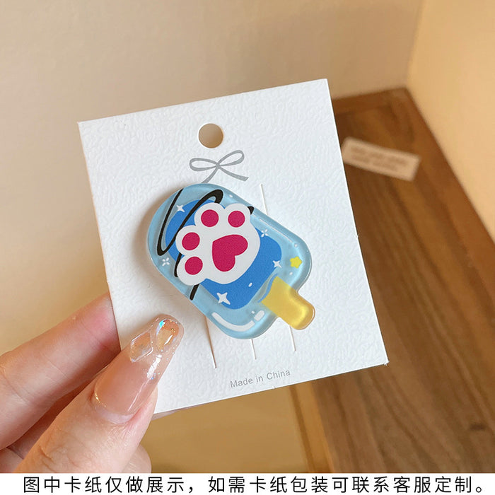 Wholesale hairpin clip acrylic ice cream childlike cartoon MOQ≥2 JDC-HC-WangFeng002