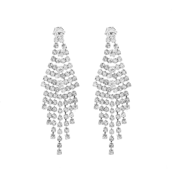 Wholesale Earrings Alloy Exaggerated Full Drilled Tassel JDC-ES-A539