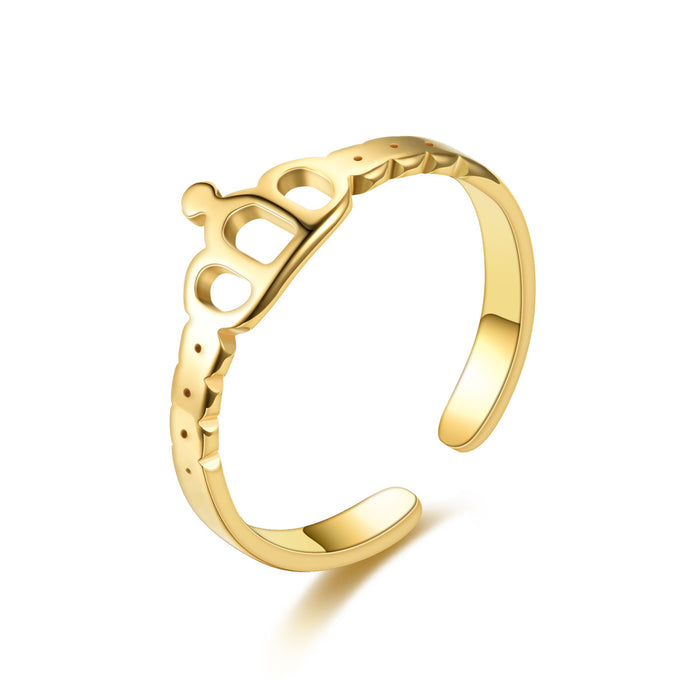 Wholesale Titanium Steel Gold Plated Adjustable Ring JDC-RS-DingC018