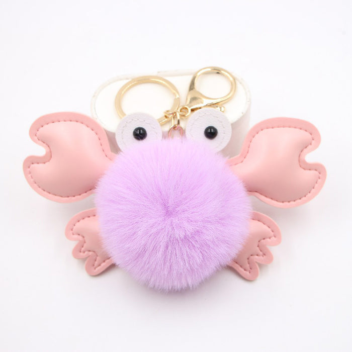 Jewelry WholesaleWholesale crab alloy imitation hair hair ball pendant pom pom keychain JDC-KC-Zuge020 Keychains 祖格 %variant_option1% %variant_option2% %variant_option3%  Factory Price JoyasDeChina Joyas De China