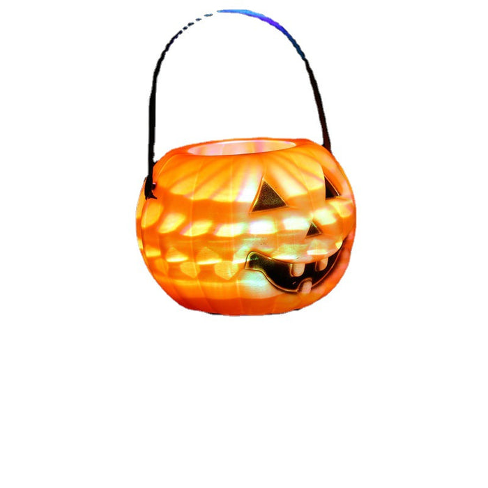 Wholesale Decorative Plastic Halloween Scene Portable LED Lighting Pumpkin Jar JDC-DCN-Meix001