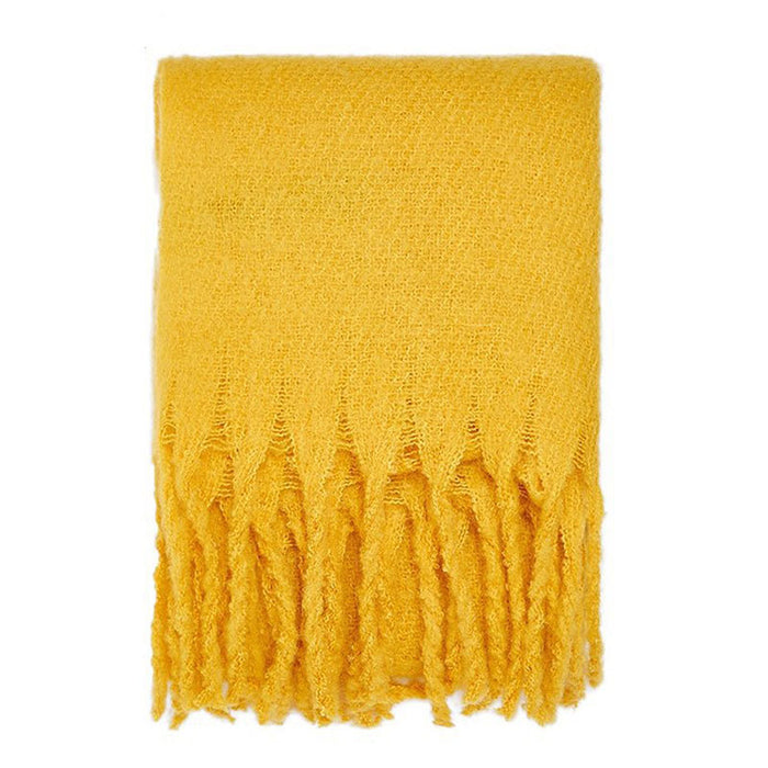 Wholesale Scarf Acrylic Imitation Cashmere Autumn Winter Thick Beard Solid Color Shawl MOQ≥2 JDC-SF-Shenm002