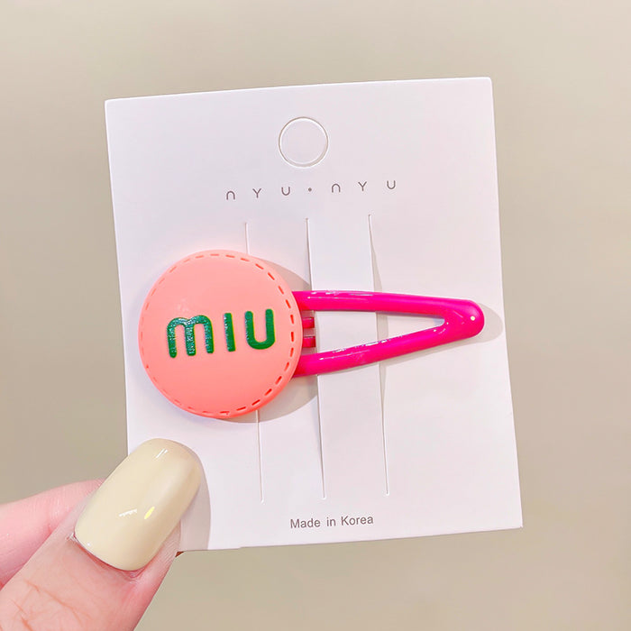 Wholesale miu bean cute little hairpin candy color letter hair rope JDC-HS-HShi002