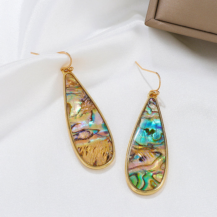 Wholesale Earrings Alloy Retro Drop Shape Colorful Glass JDC-ES-A550