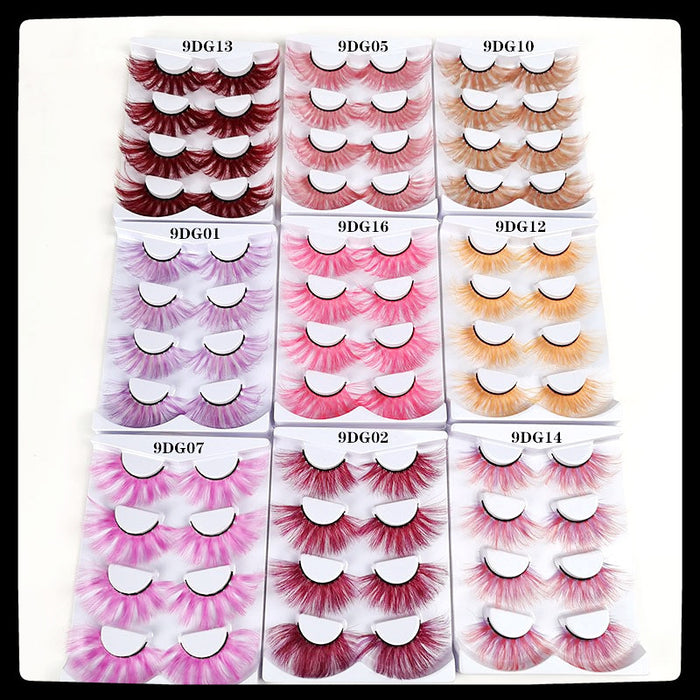 Wholesale Christmas 3D Color Thick Exaggerated False Eyelashes MOQ≥3 JDC-EY-ZXin005